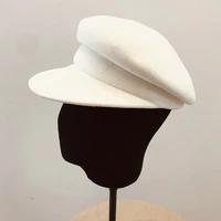100 wool white black winter hat warm wool hat for women visor beret newsboy hat cap girl ladies felt church hats cabbie hat