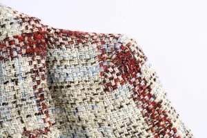 

Women Suit Jacket Turn Down Collar Plaid Elegant Coat