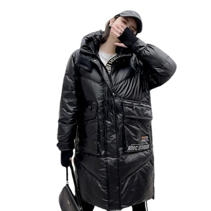 High Quality Coat 2023New Fashion Medium Length Thick Women Down Jacket Winter White Duck Down Hooded Women Down Jacket NBH265