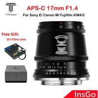 ttartisan 17mm f1 4 aps c cameras lens for canon m ef m eos m sony e fujifilm x xf m43 mount large aperture aps c camera lens