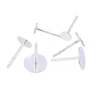 Штифты для бижутерии, серебристые, 4-10 шт., 468 мм, 925 пробы, серебряные серьги-шпильки