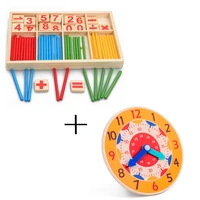 baby number counting math toys children early montessori educational clock toy develop mathematical wooden toy set gift for kids