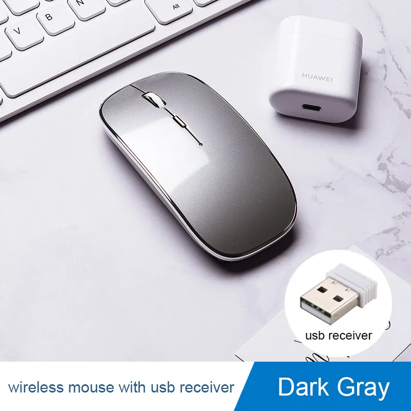 Беспроводная мышь для Macbook air/pro 13 Bluetooth мышь для xiaomi Huawei; Lenovo мышь перезаряжаемая souris беспроводной pour портативная - Цвет: Wireless Dark Grey