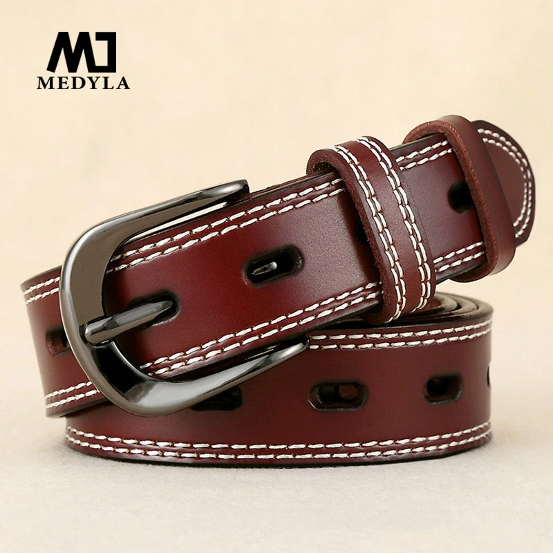MEDYLA Women Genuine Leather Belt For Female Strap Casual All-match Ladies Adjustable Belts Designer High Quality Brand
