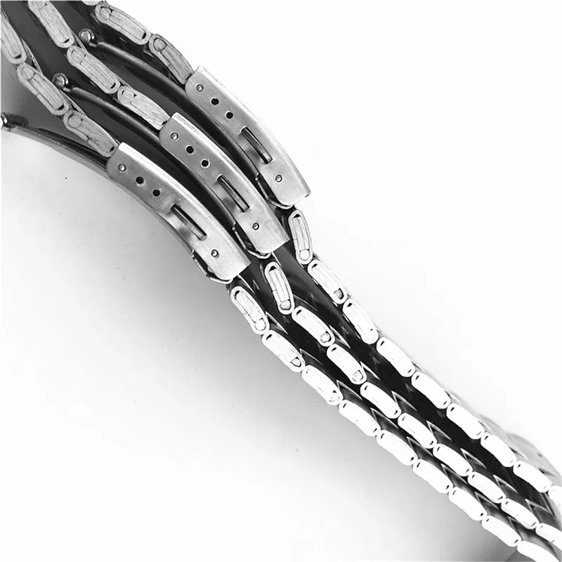 

New Fashion High Quality Stainless Steel Folding Strap 20mm Fold Over Clasp With Push Button Durable Comfortable Watch Band