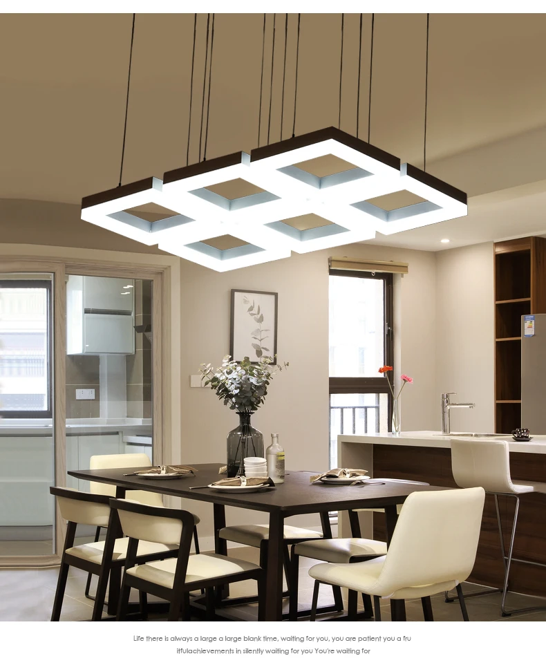 Квадратная 3 6 шт. светодиодная Подвесная лампа кухонная барная Светодиодная