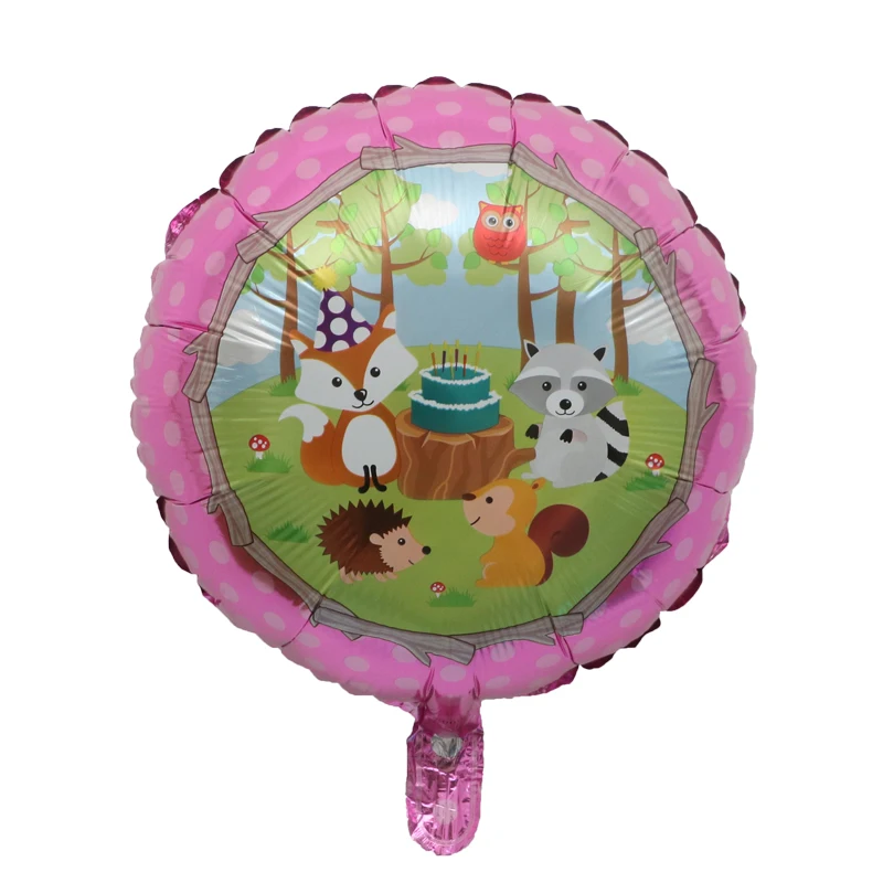 50pcs 18inch Jungle Animal Balloons Raccoon Hedgehog Fox Foil Balloon Birthday Party Decorations Baby Shower Decor Supplies Toys | Дом и сад
