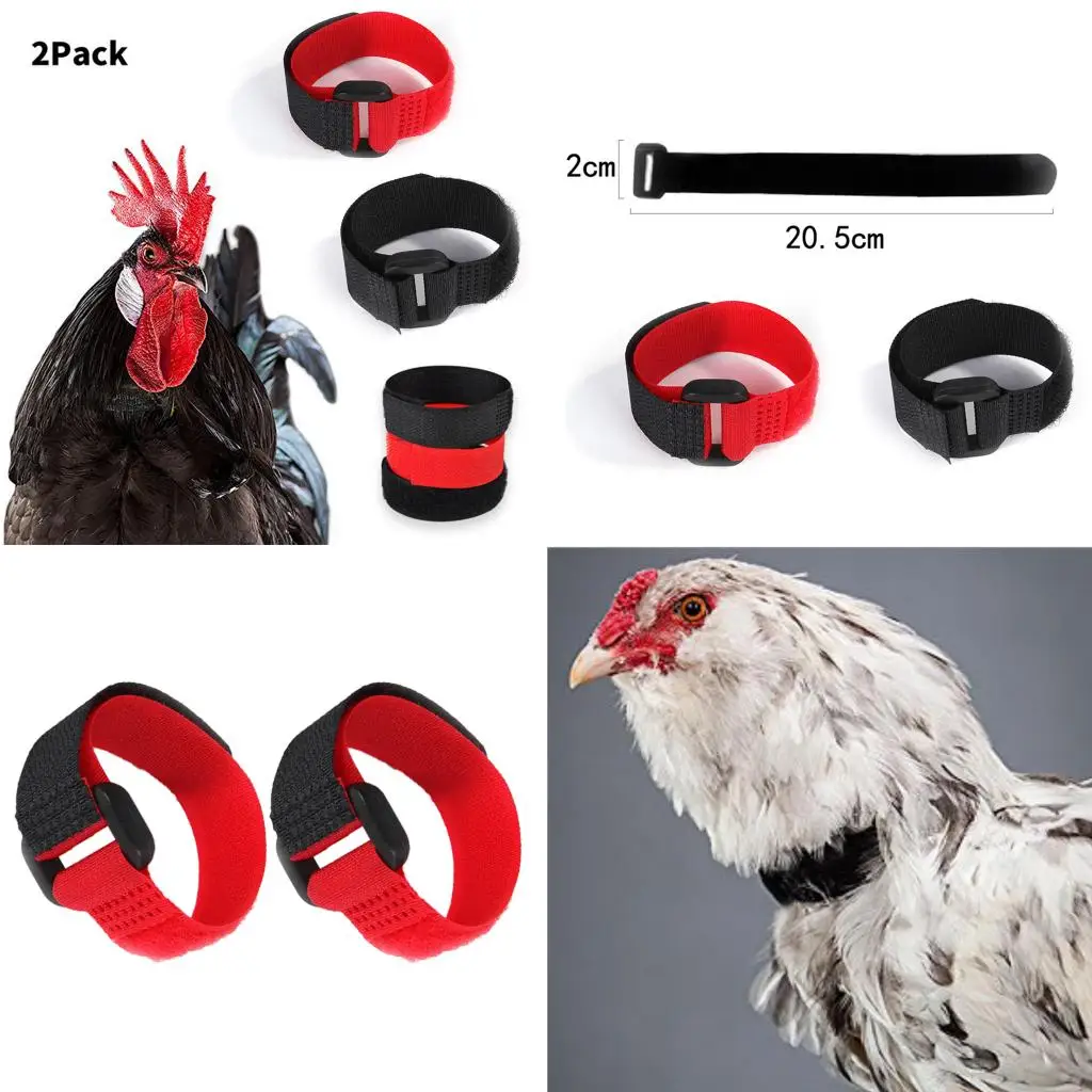 

Pack of 2 No Crow Rooster Collar, Neck Belt for Roosters Cockerel,Neckband Collars Supplies