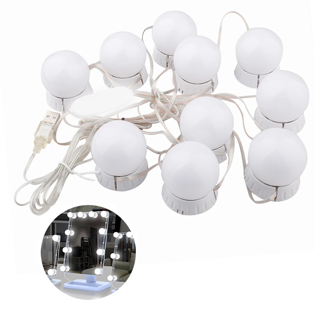 

In Stock Makeup Mirror Vanity Led Light Bulbs Lamp Kit 3 Levels Brightness Adjustable Lighted Make Up Mirrors Cosmetic Lights