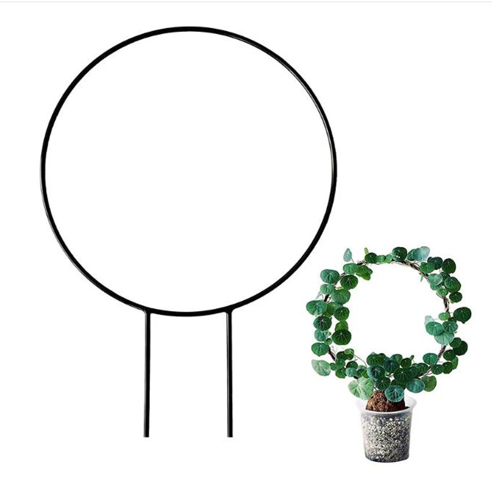 

DIY Metal Iron Round Heart Shaped Garden Plant Support Stake Stand for Potted Climbing Plants Flower Vegetables Vine Rack