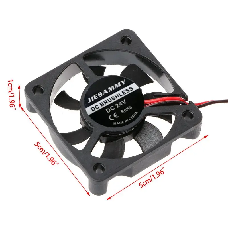 

2021 New Mini 50mmx50mmx10mm DC 24V 2Pin Brushless Cooler 7-Blade Blower Cooling Fan 5010