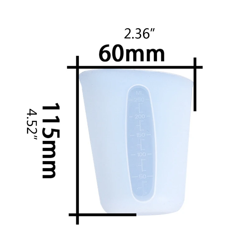 

DIY Crafts Decor Crystal Epoxy Resin Mold 250ml Measuring Cup Mug Silicone Mould
