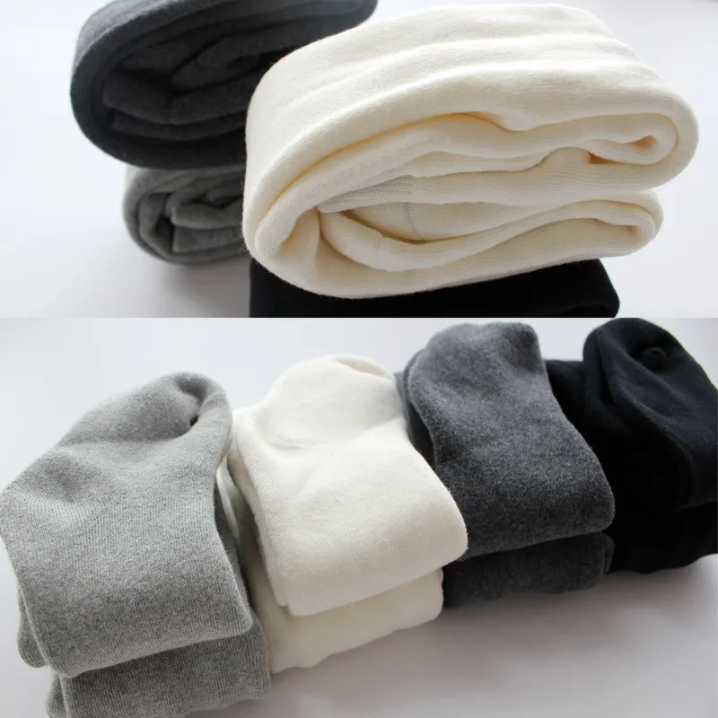 Колготки для девочек хлопковые плотные детские чулки черные белые серые