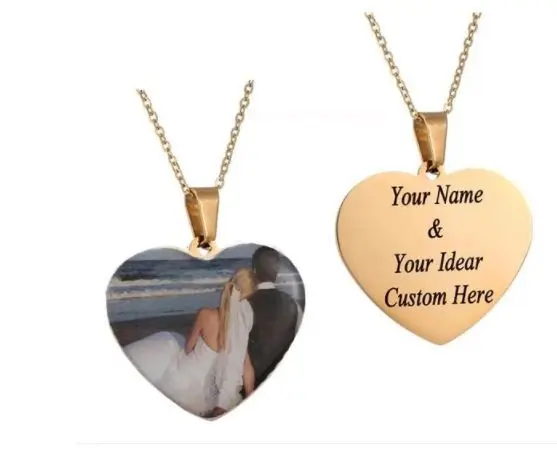 Персонализированное персонализированное ожерелье с гравировкой спереди фото на