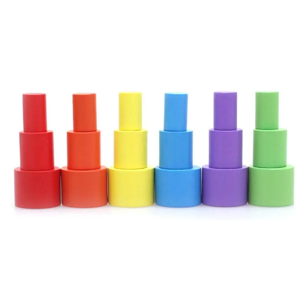 

Baby Early Learning Toy Wooden Moon Balancing Frame Building Colorful Blocks Development Kids Toys Gift