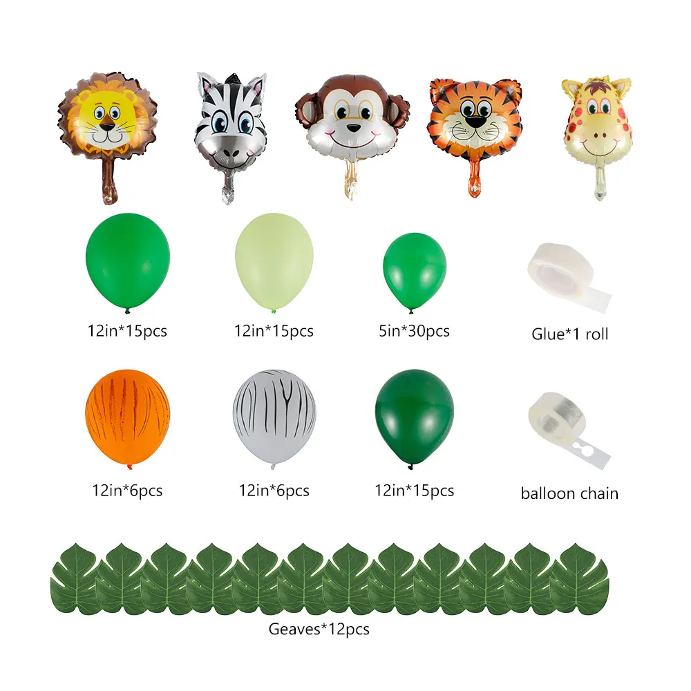 106 шт. набор воздушных шаров в виде животных джунглей украшения для дня рождения