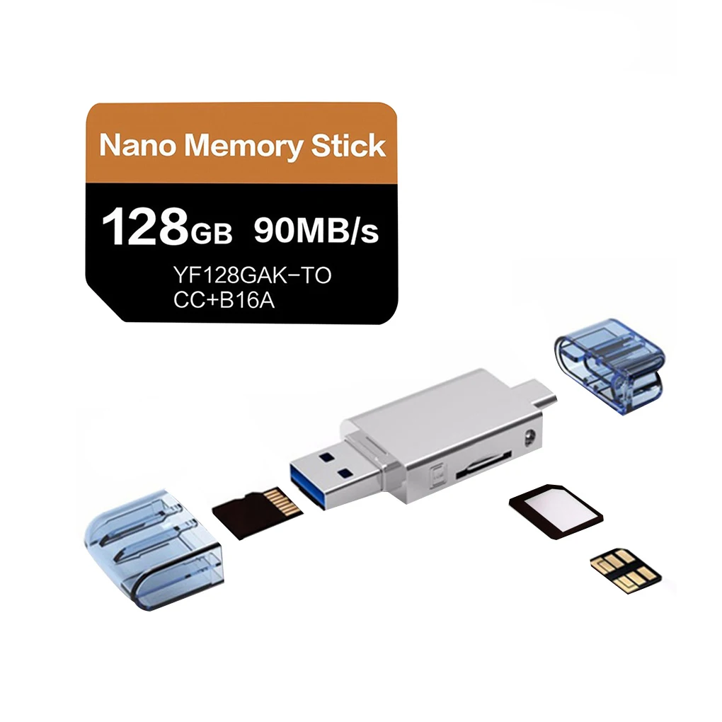 

Замена карты памяти Nano для Huawei Mate20/P30 Series, 128 ГБ, 90 дюймов, с USB 3,0, Type-C, TF/NM, кардридер
