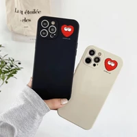 fashion brand love heart liquid silicone phone case for iphone 11 12 pro x xs max xr 7 8 plus 12mini se 2020 matte back cover
