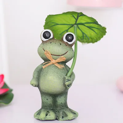 A Креативная 3D фигурка Лягушка из смолы для домашнего офиса, настольный декор, подарок для сада, двора, парная модель лягушки, украшения, аксессуары - Цвет: A