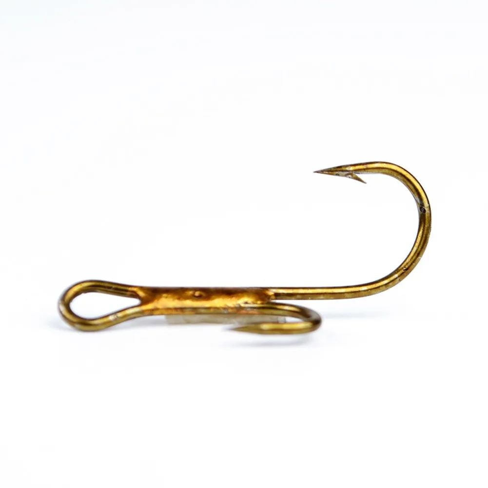 20 шт./лот золотые двойные рыболовные крючки с бородкой червь из