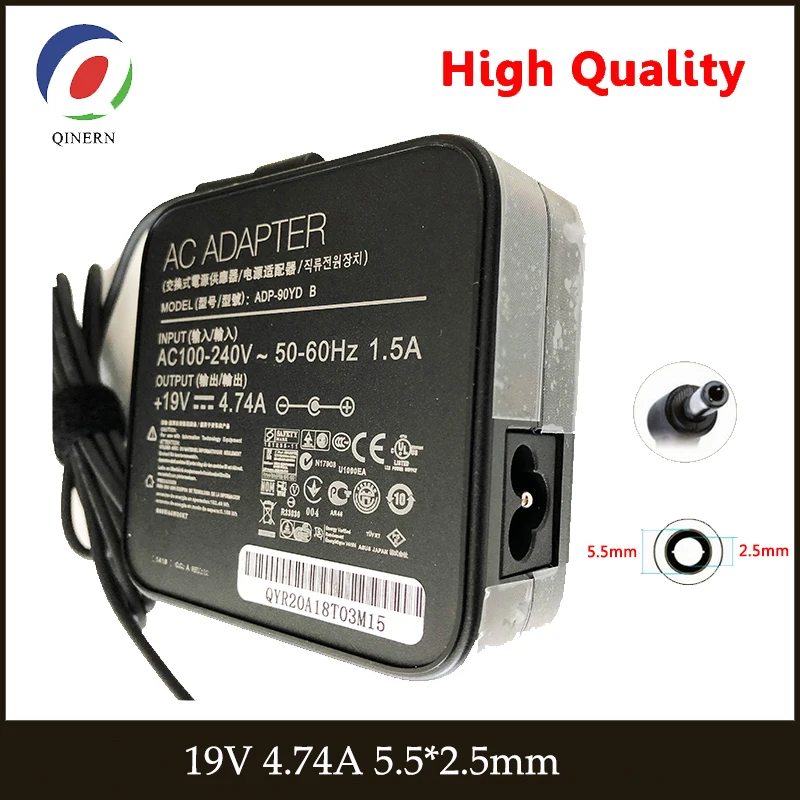 19V 4.74A 5 5*2 5mm 90W адаптер для ноутбука Зарядное устройство ADP 90YD Asus K53 A52F A53E A53S A53U A55VD
