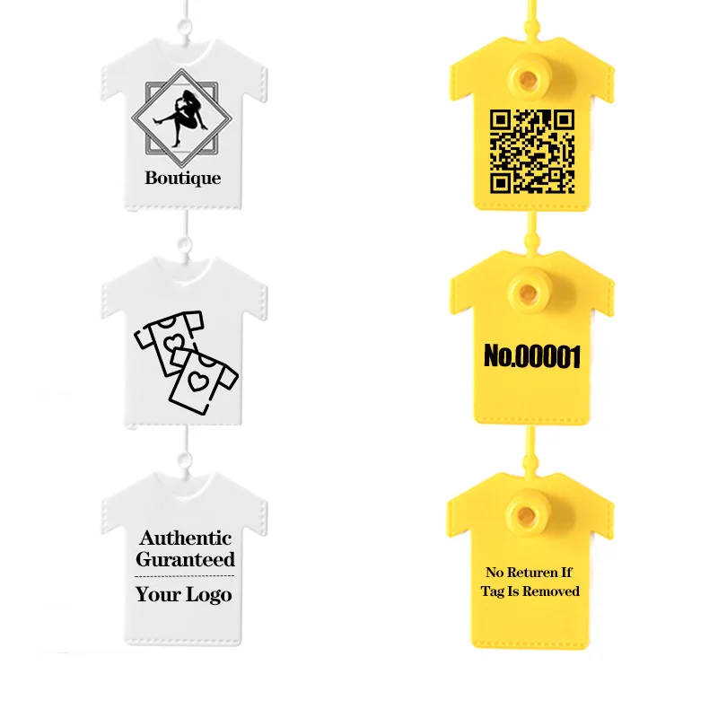 100 шт. изготовленные на заказ от бирки вида одежды пластиковые идентификационные