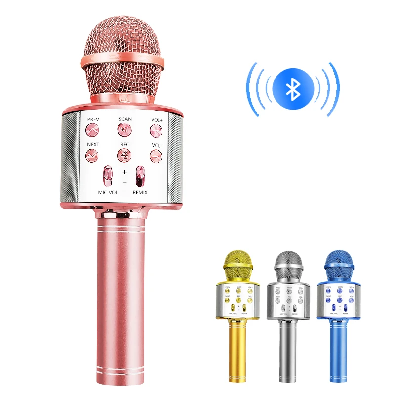 

New Bluetooth wireless microphone handheld karaoke microphone USB mini home KTV music professionalspeakerplayersingingmicrophone