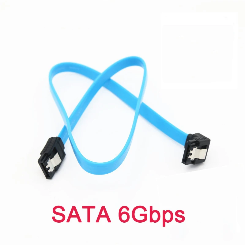 

50CM Sata Cables 6Gbps Straight To Right Angle for Hard Drive SSD HDD Sata 3.0 Cable for Asus MSI Gigabyte Motherboard Blue