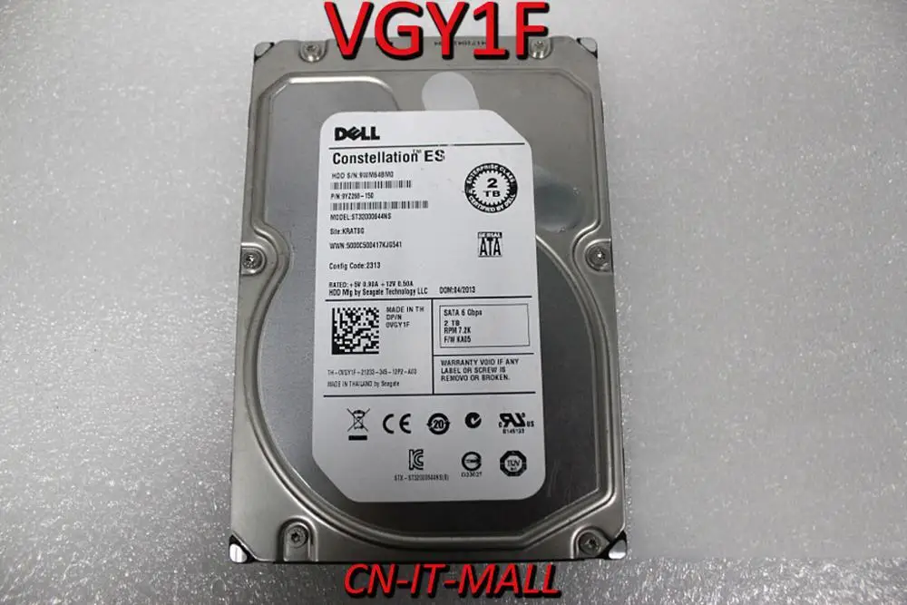 

Original 0VGY1F 0VGY1F 2TB 7.2K 3.5 SATA ST32000644NS HDD 2T Hard Drive