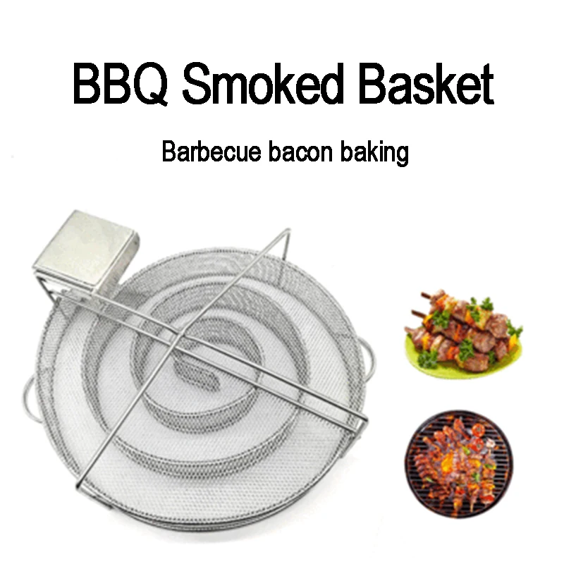 

1pc Stainless Steel Smoker Basket Outdoor Barbecue Cooking New Type Cold Smoke Generator Smoker Tube BBQ Sawdust Barbecue Tool