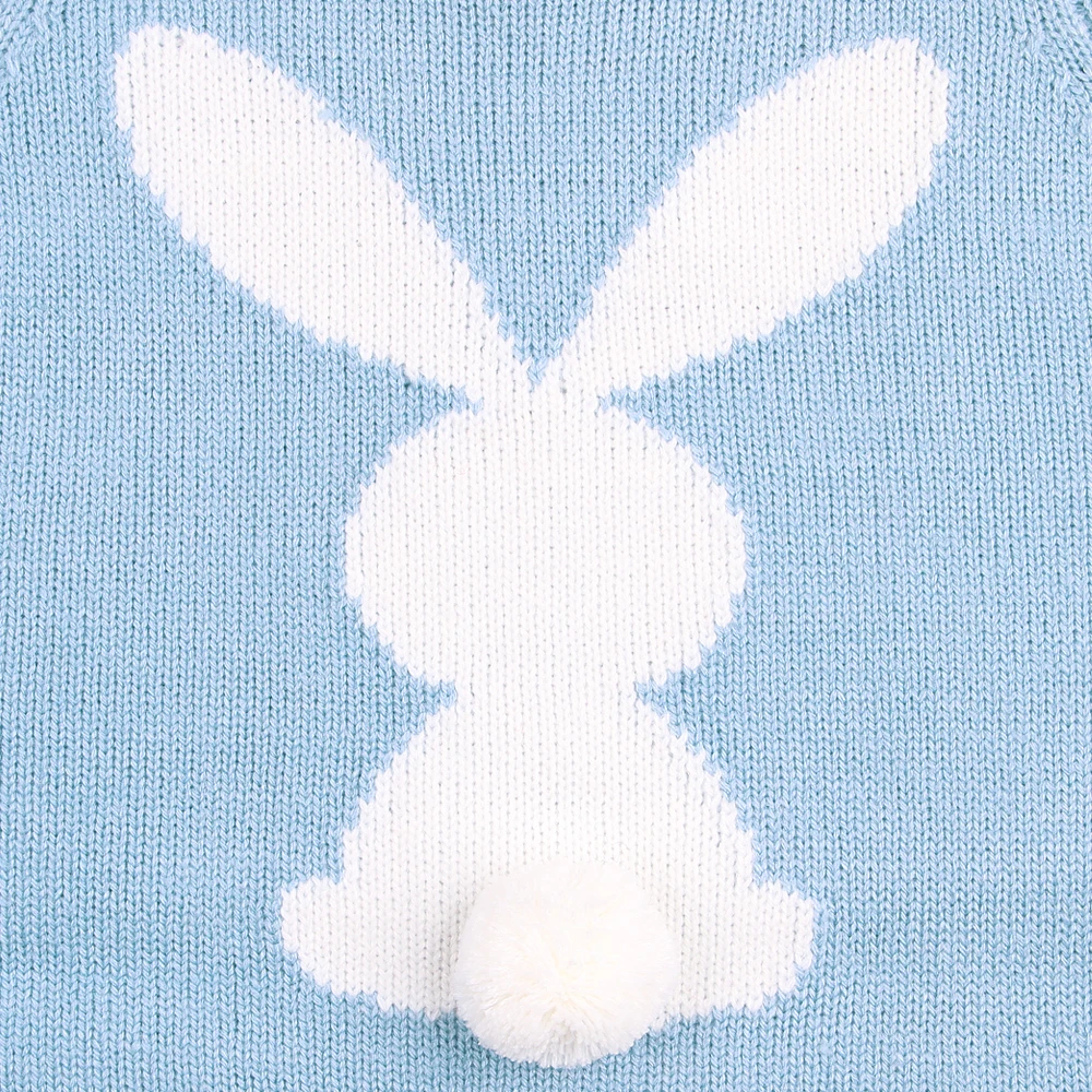 Одежда для маленьких девочек вязаные комбинезоны с кроликом новорожденных