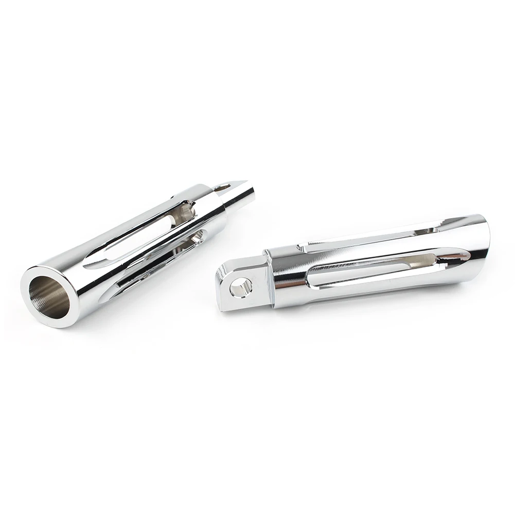 

CNC Chrome Motorcycle Front Foot Pegs Footrest 1Pair for Harley Touring Sportster Dyna Softail