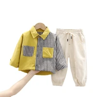 new spring children cotton clothes baby boys girls striped shirt pants 2pcssets autumn kids toddler clothing infant tracksuits