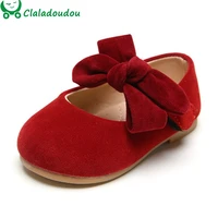 claladoudou 11 5 15 5cm toddler girls shoes black suede big bowtie princess shoes red baby girls dance shoes beige infant shoes