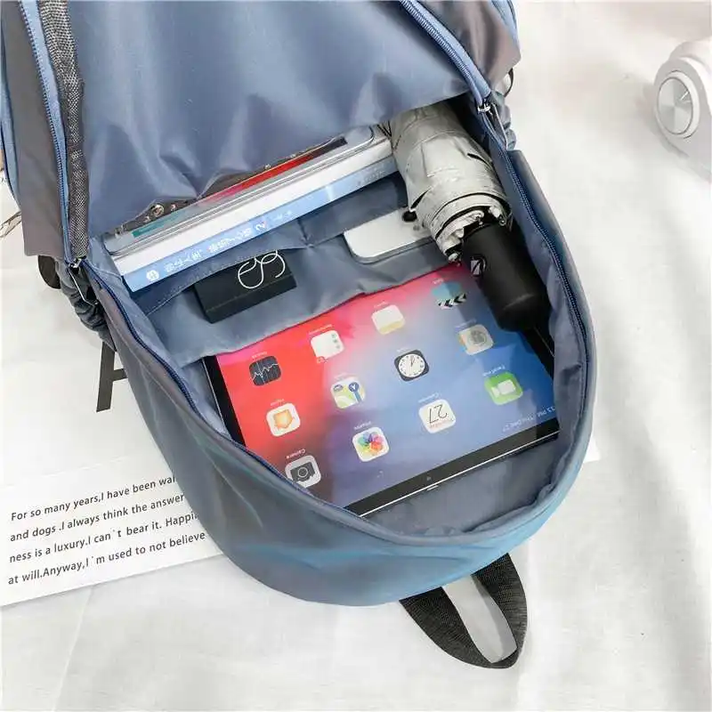 

Female fashion bag solid nylon waterproof backpack for girls high capacity backpacks with many 2021 pockets