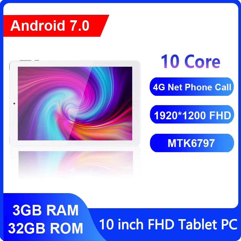 Планшет ZONKO 10 ядер Android 1 дюйма 4G LTE Wi-Fi | Компьютеры и офис