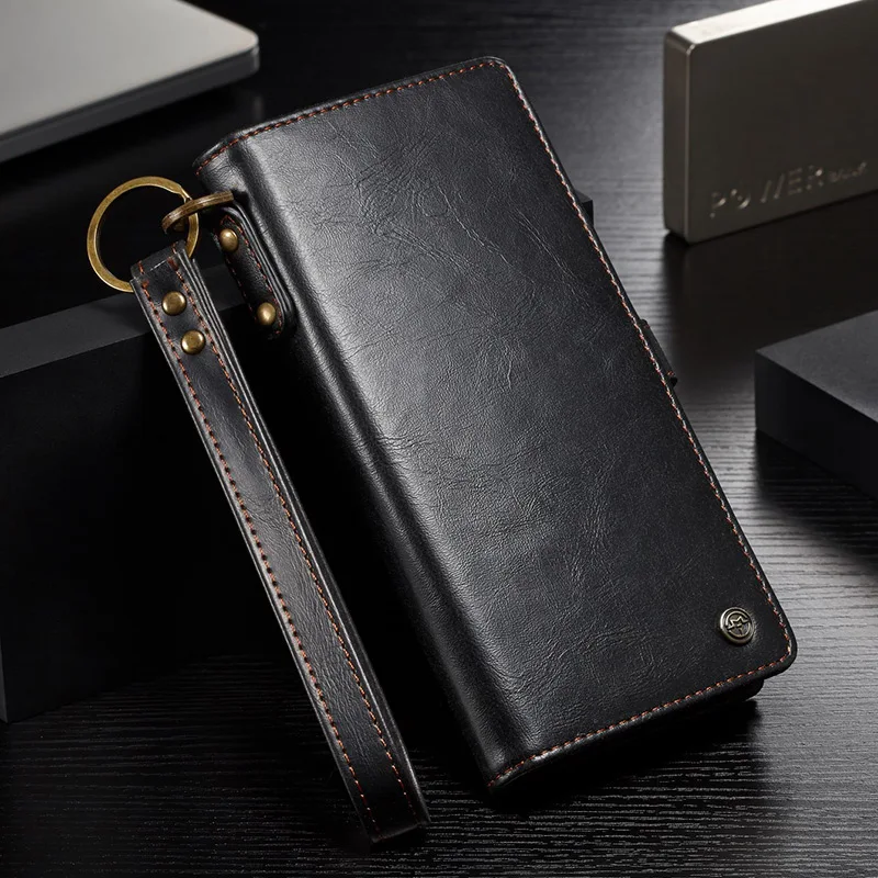 Черный Для Coque samsung Note 10 9 чехол Ретро кошелек Магнитный чехол из натуральной кожи чехол для samsung Galaxy S8 S9 S10 Plus E Note 9 8 - Цвет: Черный