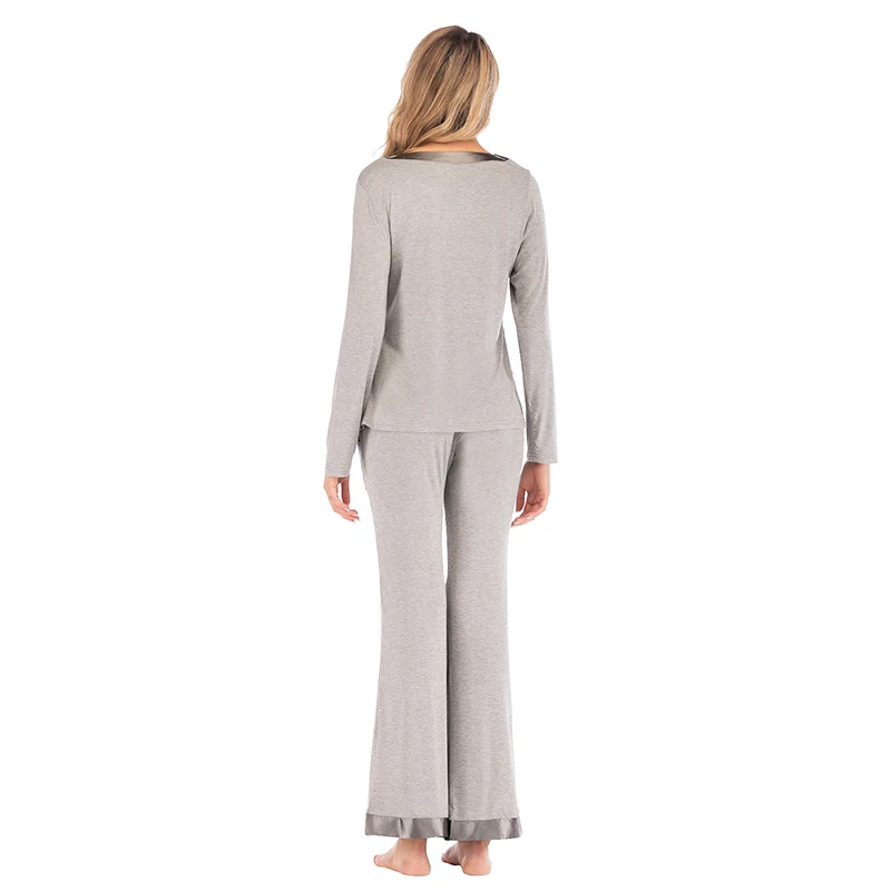 Осенне зимняя женская хлопковая одежда для сна Sanderala с длинным рукавом в стиле
