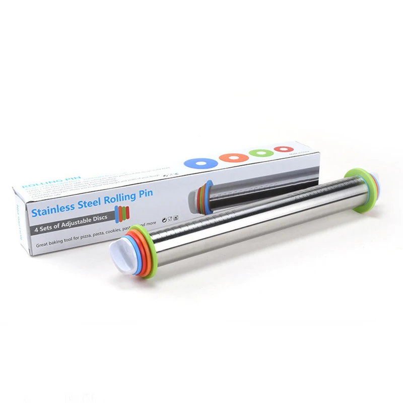 Регулируемая Скалка из нержавеющей стали с 4 съемными кольцами | Дом и сад