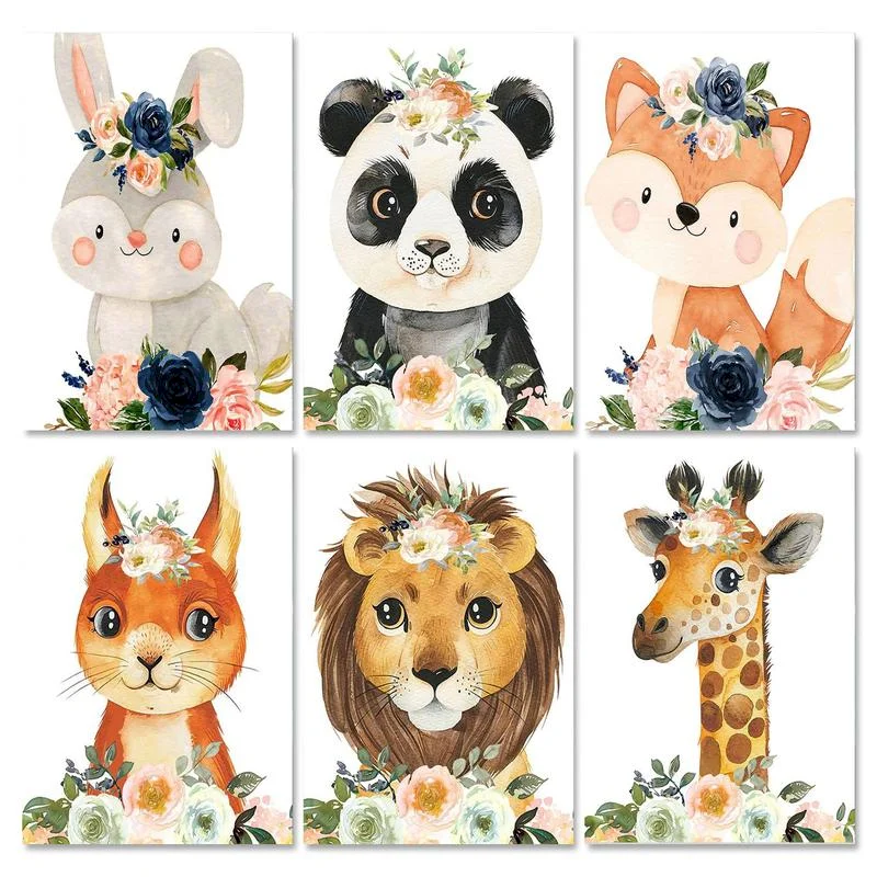 

60x75cm Frame Picture Diy Painting By Numbers Kits Cute Cartoon Animals Acrylic Wall Art Home Decors Coloring By Numbers