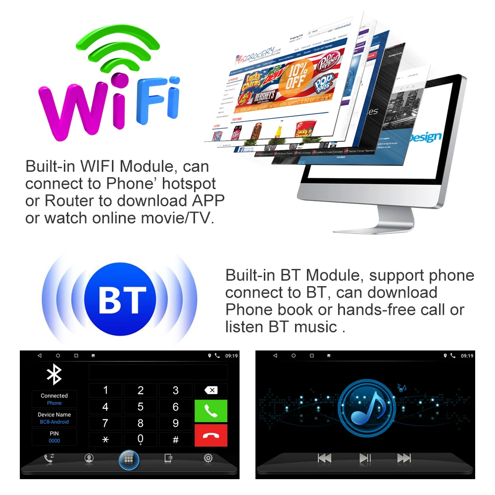 Автомобильная система 2 Din 7 дюймов android FM GPS навигация Wi Fi Bluetooth Phonelink