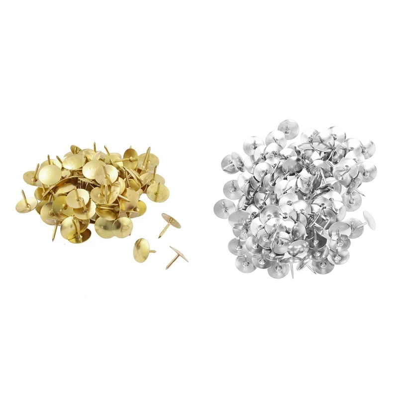 200 шт. пробковая доска фото нажимные булавки для большого пальца 100 золотой и