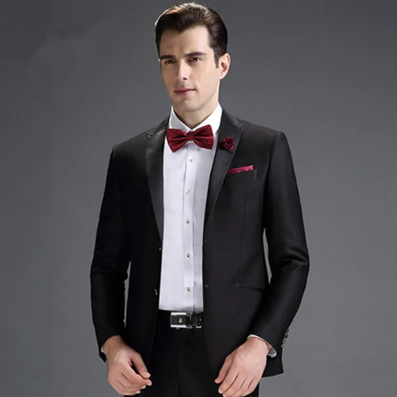 

Men Wedding Suit Classic Tuxedo Black Groom Wear 2021 Wool Bleed