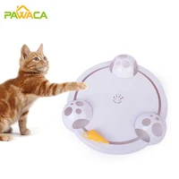 electric cat toy smart teasing cat stick crazy game spinning turntable catching mouse interactive puzzle game play automatic