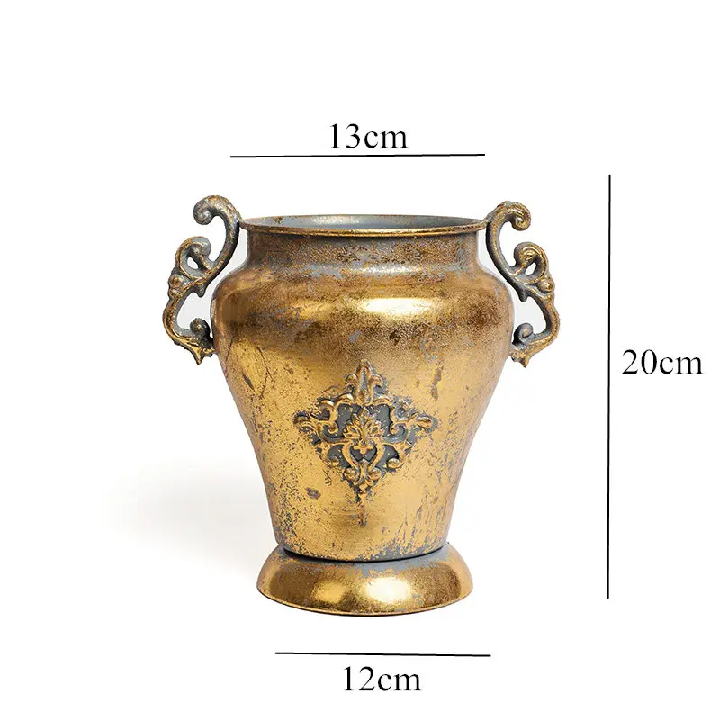 1pcs Золотая ваза Золотой do old iorn цветочный горшок домашний отель декоративный цветочный горшок Орхидея Цветочный Горшок - Цвет: 1pcs