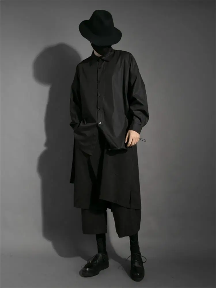 Men's Long Sleeve Shirt Spring And Autumn New Pure Color Classic Korean Boutique Daily Leisure Loose Large Shirt