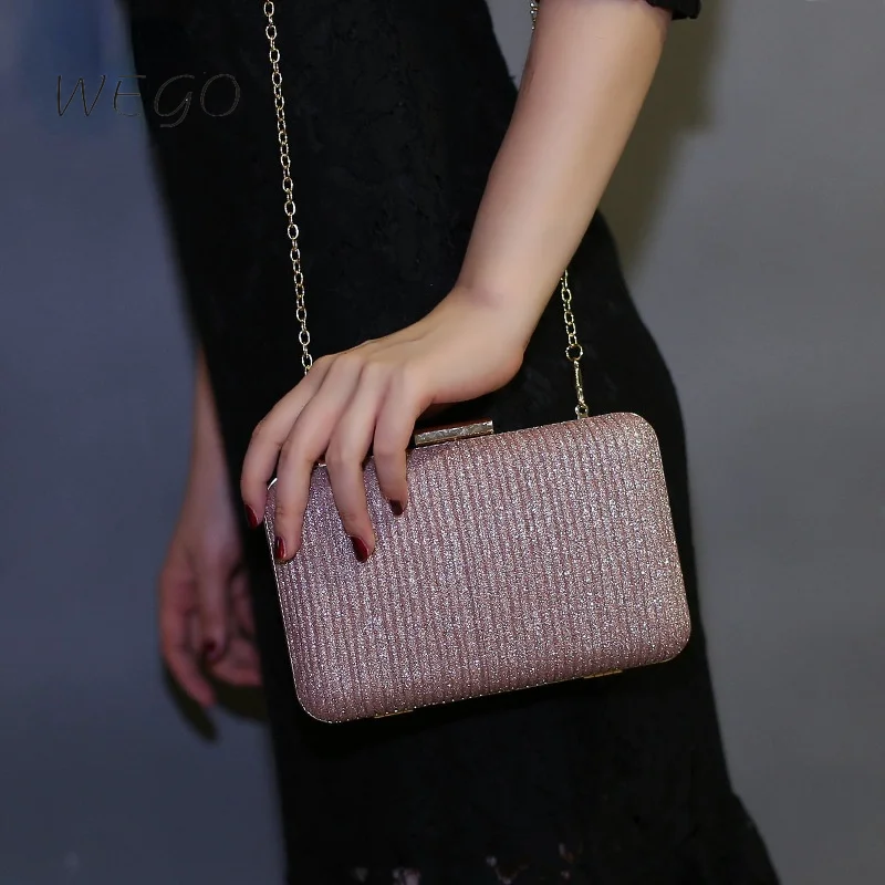 

New style dinner bag with personalized fold design, champagne color party clutch party wedding bridal dress female clutch