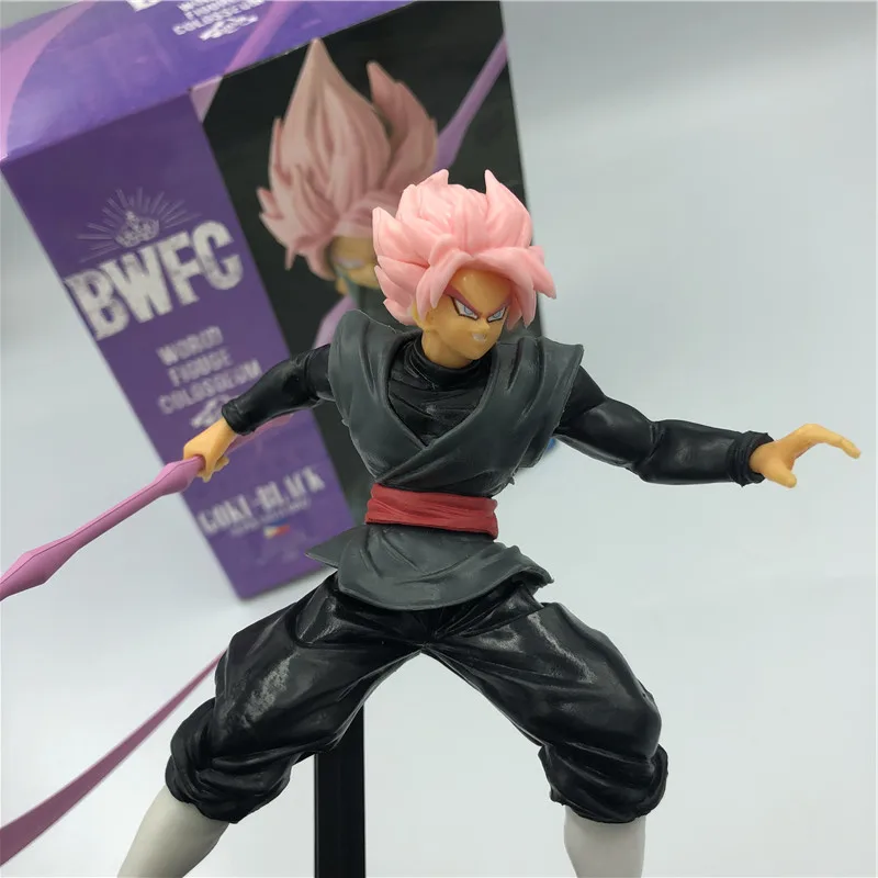 Dragon Ball Z черный Гоку Роза Супер Saiyan серп Бог войны Ver. ПВХ фигурка DBZ Gogeta розовые волосы модель игрушки 18 см