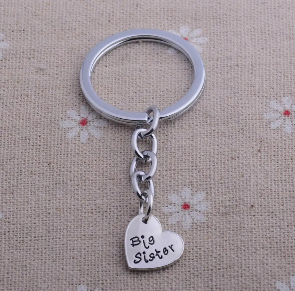 Big Middle Little Sister Keychains Heart Kerings Sisters Engraved Girls Jewlery Best Friends Gifts Christmas Presents | Украшения и