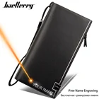 Мужской кошелек из искусственной кожи, с гравировкой имени, большой емкости, карман для телефона, держатель для карт, 2020